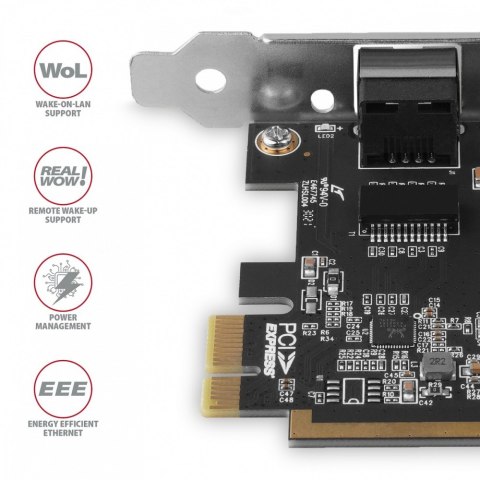 PCEE-GRF Karta sieciowa PCIe 1x Gigabit Ethernet port RJ-45 Realtek SP & LP PCEE-GRF Karta sieciowa PCIe 1x Gigabit Ethernet port RJ-45 Realtek SP & LP