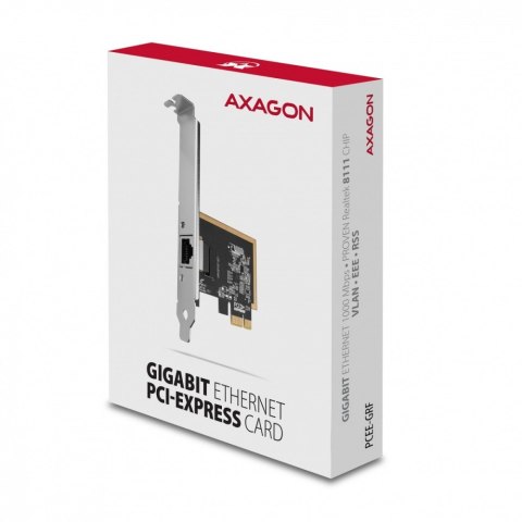 PCEE-GRF Karta sieciowa PCIe 1x Gigabit Ethernet port RJ-45 Realtek SP & LP PCEE-GRF Karta sieciowa PCIe 1x Gigabit Ethernet port RJ-45 Realtek SP & LP