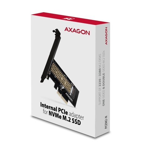 PCEM2-N Adapter wewnetrzny PCIe x4, 1x M.2 NVMe M-key slot, SP & LP PCEM2-N Adapter wewnetrzny PCIe x4, 1x M.2 NVMe M-key slot, SP & LP