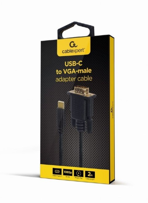 Kabel USB-C do VGA male 1920x1080 60Hz Kabel USB-C do VGA male 1920x1080 60Hz
