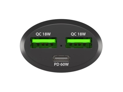 Ładowarka samochodowa Coney 2x USB 1x USB-C QC 3.0 Power Delivery 84W Czarna Ładowarka samochodowa Coney 2x USB 1x USB-C QC 3.0 Power Delivery 84W Czarna