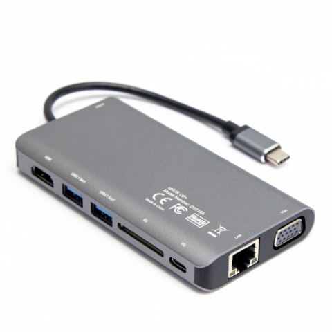 HUB 8-w-1 USB-C 3.1; HDMI; VGA; RJ45; SD; PD 100W; D1019B HUB 8-w-1 USB-C 3.1; HDMI; VGA; RJ45; SD; PD 100W; D1019B