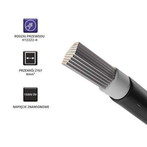 Kabel solarny fotowoltaiczny | 6mm2 | 100m | Czarny Kabel solarny fotowoltaiczny | 6mm2 | 100m | Czarny