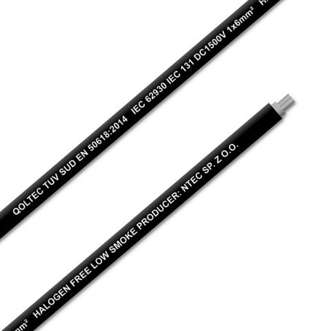 Kabel solarny fotowoltaiczny | 6mm2 | 100m | Czarny Kabel solarny fotowoltaiczny | 6mm2 | 100m | Czarny