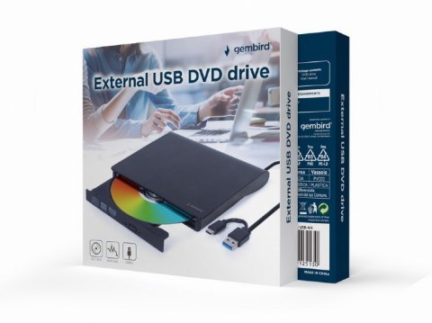 Napęd DVD na USB zewnętrzny DVD-USB-03 czarny Napęd DVD na USB zewnętrzny DVD-USB-03 czarny