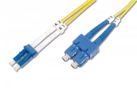 Patch cord światłowodowy FO LC/SC, duplex, SM 9/125, OS2, LSOH, 1m, żółty Patch cord światłowodowy FO LC/SC, duplex, SM 9/125, OS2, LSOH, 1m, żółty