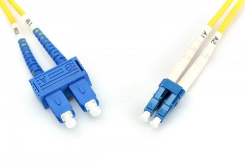 Patch cord światłowodowy FO LC/SC, duplex, SM 9/125, OS2, LSOH, 1m, żółty Patch cord światłowodowy FO LC/SC, duplex, SM 9/125, OS2, LSOH, 1m, żółty