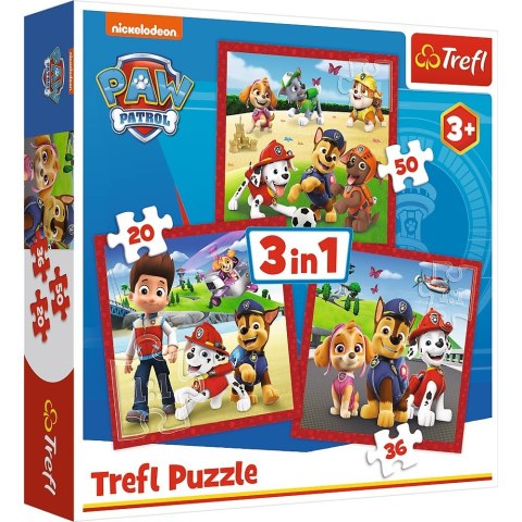 Puzzle 3w1 Wesołe pieski, Psi Patrol Puzzle 3w1 Wesołe pieski, Psi Patrol
