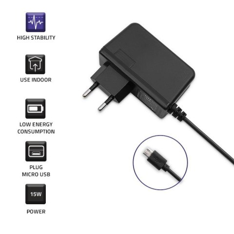 Ładowarka sieciowa 15W | 5V | 3A | micro USB Ładowarka sieciowa 15W | 5V | 3A | micro USB