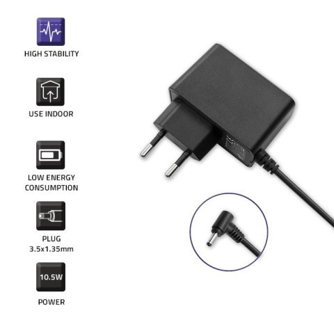 Zasilacz wtyczkowy 10.5W | 5V | 2.1A | 3.5x1.35 Zasilacz wtyczkowy 10.5W | 5V | 2.1A | 3.5x1.35