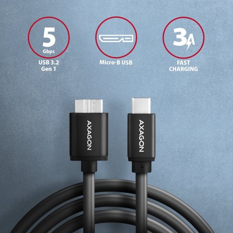 BUMM3-CM10AB Kabel Micro-B USB, USB-C 3.2 Gen 1, 1m, 3A, ALU, PVC Czarny BUMM3-CM10AB Kabel Micro-B USB, USB-C 3.2 Gen 1, 1m, 3A, ALU, PVC Czarny