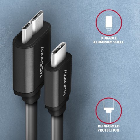 BUMM3-CM10AB Kabel Micro-B USB, USB-C 3.2 Gen 1, 1m, 3A, ALU, PVC Czarny BUMM3-CM10AB Kabel Micro-B USB, USB-C 3.2 Gen 1, 1m, 3A, ALU, PVC Czarny