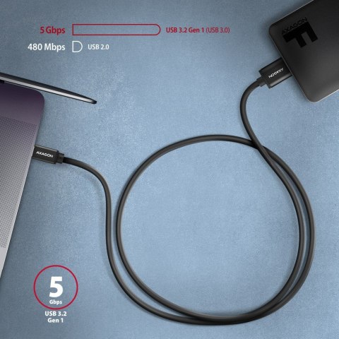 BUMM3-CM10AB Kabel Micro-B USB, USB-C 3.2 Gen 1, 1m, 3A, ALU, PVC Czarny BUMM3-CM10AB Kabel Micro-B USB, USB-C 3.2 Gen 1, 1m, 3A, ALU, PVC Czarny