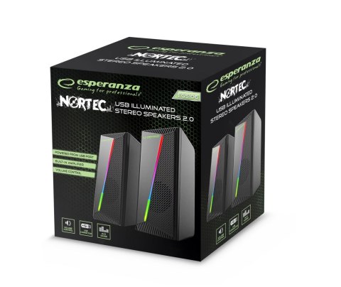 Głośniki 2.0 USB LED Rainbow Nortec Głośniki 2.0 USB LED Rainbow Nortec