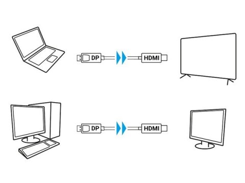 Kabel DisplayPort (M) V1.1 -> HDMI (M) 1.8m czarny Kabel DisplayPort (M) V1.1 -> HDMI (M) 1.8m czarny