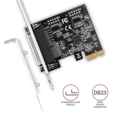 PCEA-P1N Kontroler PCIe 1x port równoległy LPT, w zestawie SP & LP PCEA-P1N Kontroler PCIe 1x port równoległy LPT, w zestawie SP & LP