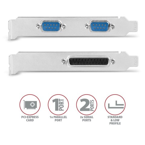 PCEA-PSN Kontroler PCIe 1x port równoległy LPT + 2x port szeregowy RS232 250 kbps, w zestawie SP & LP PCEA-PSN Kontroler PCIe 1x port równoległy LPT + 2x port szeregowy RS232 250 kbps, w zestawie SP & LP