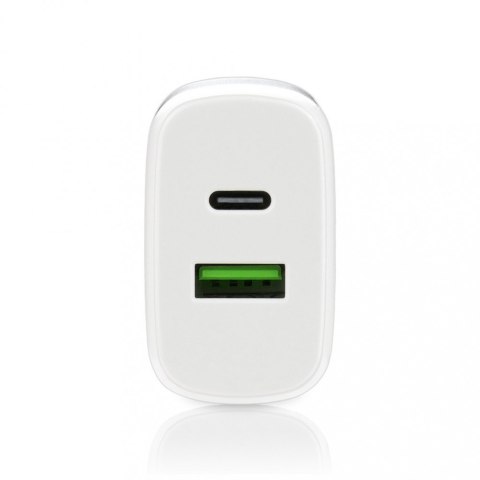 Ładowarka USB/USB-C QC3.0 25W Biała Ładowarka USB/USB-C QC3.0 25W Biała
