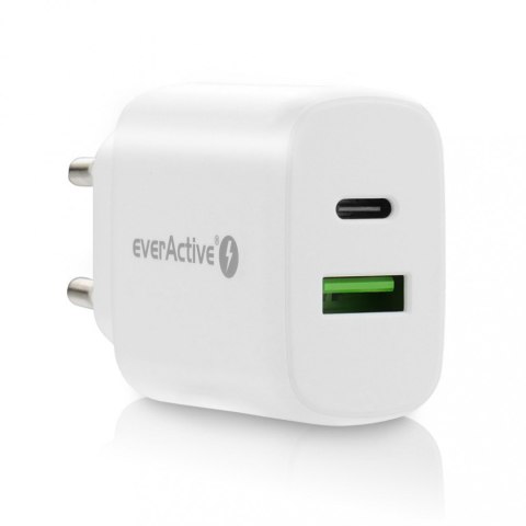 Ładowarka USB/USB-C QC3.0 25W Biała Ładowarka USB/USB-C QC3.0 25W Biała
