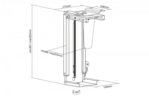 Uniwersalny uchwyt do montażu PC pod biurkiem z mechanizmem Easy-Locking Uniwersalny uchwyt do montażu PC pod biurkiem z mechanizmem Easy-Locking