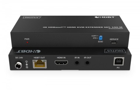 Przedłużacz/Extender HDMI 4K 60Hz 150m po skrętce Cat.6A/7/8 HDBaseT HDCP2.2 IR EDID PoC, zestaw Przedłużacz/Extender HDMI 4K 60Hz 150m po skrętce Cat.6A/7/8 HDBaseT HDCP2.2 IR EDID PoC, zestaw