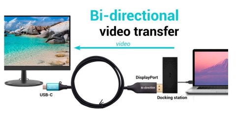 Adapter USB-C DisplayPort Bi-Directional 8K/30Hz 150cm Adapter USB-C DisplayPort Bi-Directional 8K/30Hz 150cm