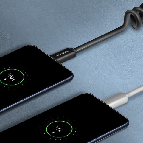 BUCM-AM20TB Kabel Twister USB-C - USB-A, 1.1m, USB2.0 3A, ALU, czarny