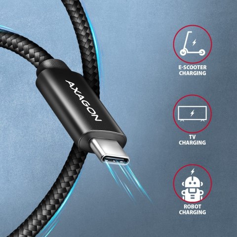 BUCM2-CM30AB Kabel USB-C - USB-C, 3.0m 5A charging, ALU, 240W PD, oplot, USB2.0, czarny