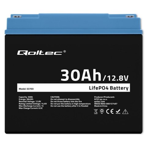 Akumulator LiFePO4 Litowo-Żelazowo-Fosforanowy | 12.8V | 30Ah | 384Wh | BMS