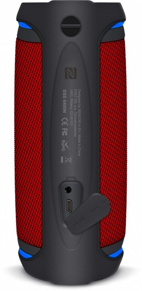 Głośnik Bluetooth SSS 6400 Sirius 30W, TWS, NFC, IPX6 Czerwony Głośnik Bluetooth SSS 6400 Sirius 30W, TWS, NFC, IPX6 Czerwony