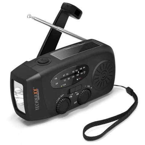Radio słoneczne AM/FM z ręczną korbką i latarką LED Radio słoneczne AM/FM z ręczną korbką i latarką LED