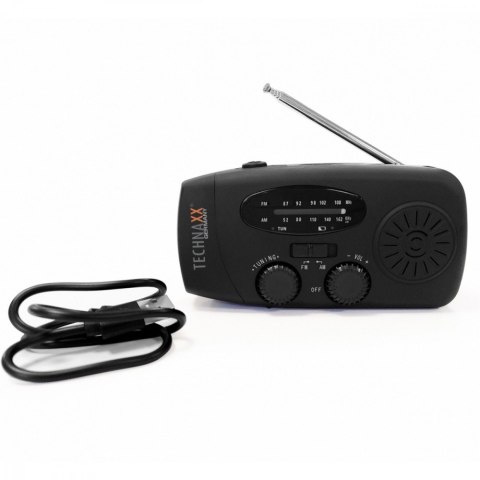 Radio słoneczne AM/FM z ręczną korbką i latarką LED Radio słoneczne AM/FM z ręczną korbką i latarką LED