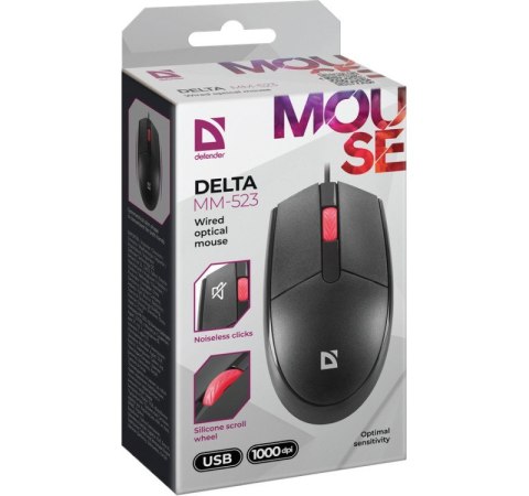 Mysz przewodowa optyczna Delta MM-523 Czarna Mysz przewodowa optyczna Delta MM-523 Czarna