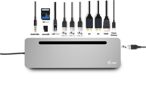 Stacja dokująca USB-C Metal Ergonomic 4K 3x Display Docking Station PD 100W Stacja dokująca USB-C Metal Ergonomic 4K 3x Display Docking Station PD 100W
