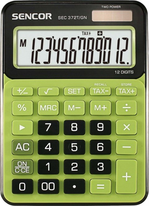 Kalkulator biurkowy SEC 372GN, duży 12 cyfrowy wyświetlacz LCD Kalkulator biurkowy SEC 372GN, duży 12 cyfrowy wyświetlacz LCD