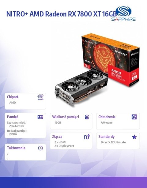 Karta graficzna Radeon RX 7800 XT Gaming OC 16G GDDR6 256bit 2DP/2HDMI