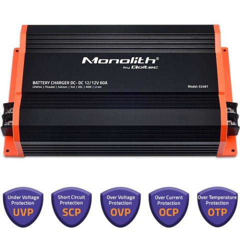Ładowarka Monolith DC-DC do akumulatorów LiFePO4 AGM 12V-12V | 60A | 720W