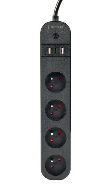Inteligentna listwa Tuya 4xFR 2xUSB-A 1xUSB-C Czarna Inteligentna listwa Tuya 4xFR 2xUSB-A 1xUSB-C Czarna