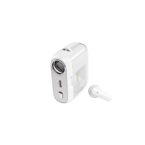 Słuchawki bezprzewodowe S28 Pop Digital Series - Bluetooth V5.3 TWS z etui ładującym z funkcją projektora Białe Słuchawki bezprzewodowe S28 Pop Digital Series - Bluetooth V5.3 TWS z etui ładującym z funkcją projektora Białe