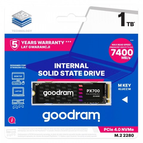 Dysk SSD PX700 1TB M.2 PCIe 2280 4x4 7400/6500MB/s Dysk SSD PX700 1TB M.2 PCIe 2280 4x4 7400/6500MB/s