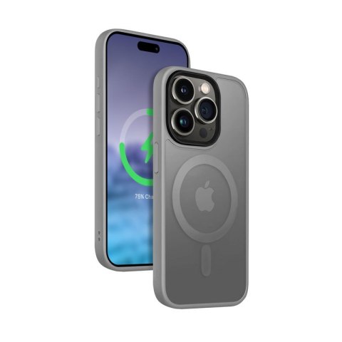 Etui Hybrid Frost MAG Cover iPhone 15 Pro MagSafe Szare Etui Hybrid Frost MAG Cover iPhone 15 Pro MagSafe Szare