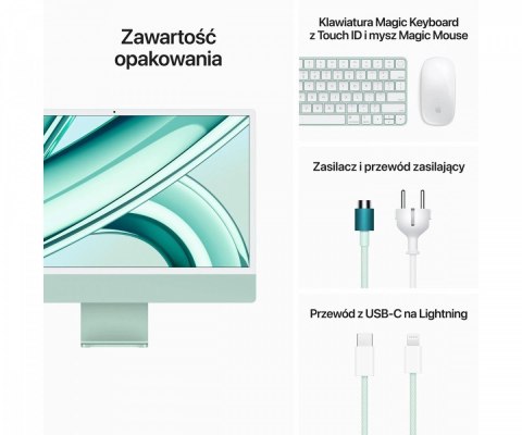 IMac 24 cale: M3 8/10, 8GB, 512GB SSD - Zielony IMac 24 cale: M3 8/10, 8GB, 512GB SSD - Zielony