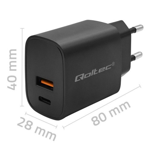 Ładowarka GaN Power Pro | 1xUSB-C | 1xUSB | 30W | 5-20V | 1.5-3A | Czarna Ładowarka GaN Power Pro | 1xUSB-C | 1xUSB | 30W | 5-20V | 1.5-3A | Czarna