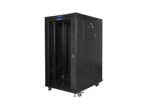 Szafa stojąca 19 cali 22U 800x1000 drzwi szklane LCD (flat pack) V2 czarna Szafa stojąca 19 cali 22U 800x1000 drzwi szklane LCD (flat pack) V2 czarna