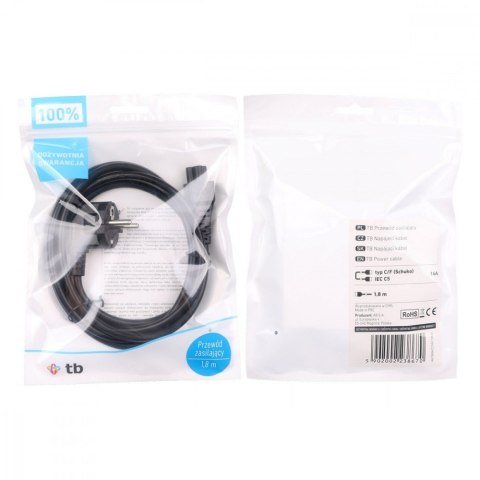 Kabel zasilający 1.8 m IEC C5 VDE Kabel zasilający 1.8 m IEC C5 VDE