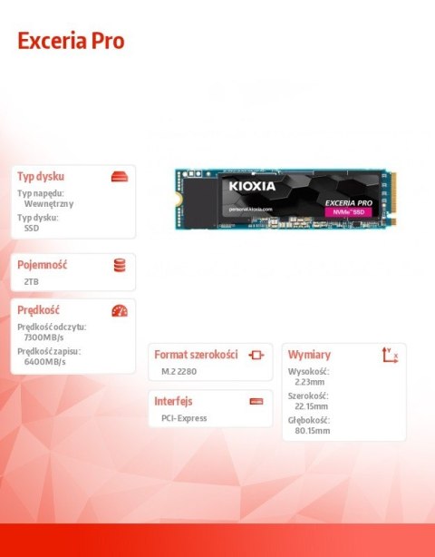 Dysk SSD Exceria Pro 2TB NVMe 2280 Dysk SSD Exceria Pro 2TB NVMe 2280