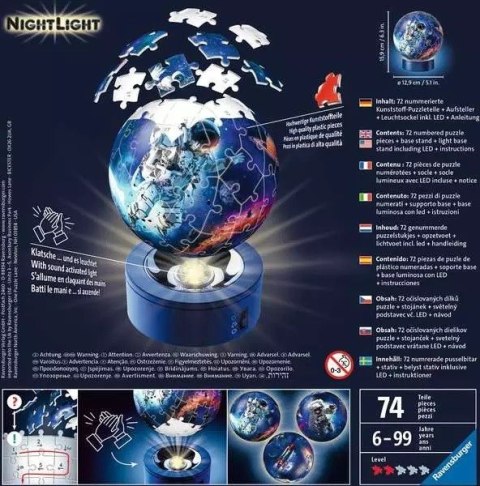 Puzzle 3D Świecąca kula Astronauta Puzzle 3D Świecąca kula Astronauta