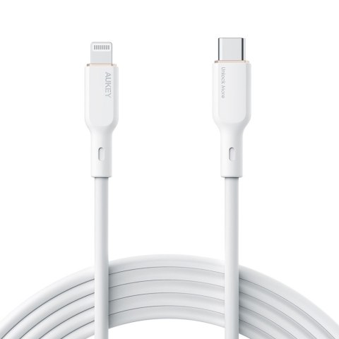 CB-SCL2 White silikonowy kabel Lightning-USB C | USB Power Delivery USB-PD | 1.8m | 27W | 3A | MFi Apple CB-SCL2 White silikonowy kabel Lightning-USB C | USB Power Delivery USB-PD | 1.8m | 27W | 3A | MFi Apple
