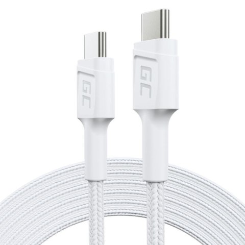 Kabel PowerStream USB-C do USB-C 2m, PD 60W, QC 3.0, biały Kabel PowerStream USB-C do USB-C 2m, PD 60W, QC 3.0, biały