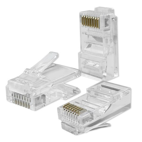 Wtyk przelotowy złącze RJ45 | CAT5e | UTP | Pass Throuh | Pozłacane styki | 100 sztuk Wtyk przelotowy złącze RJ45 | CAT5e | UTP | Pass Throuh | Pozłacane styki | 100 sztuk